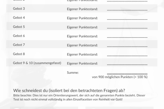 Selbstcheck Auswertungsbogen