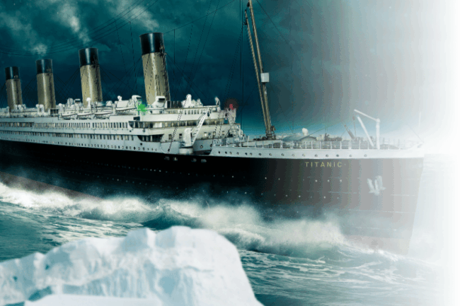 Titanic und Eisberg