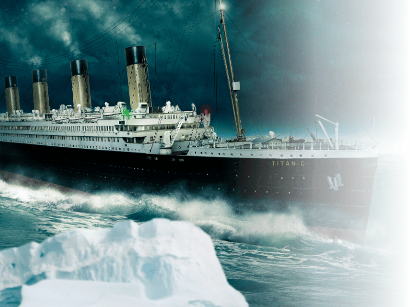 Titanic und Eisberg