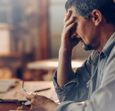 Mann müde von der Arbeit